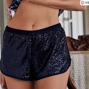 Victorias Secret Sequin Navy Blue Shorts